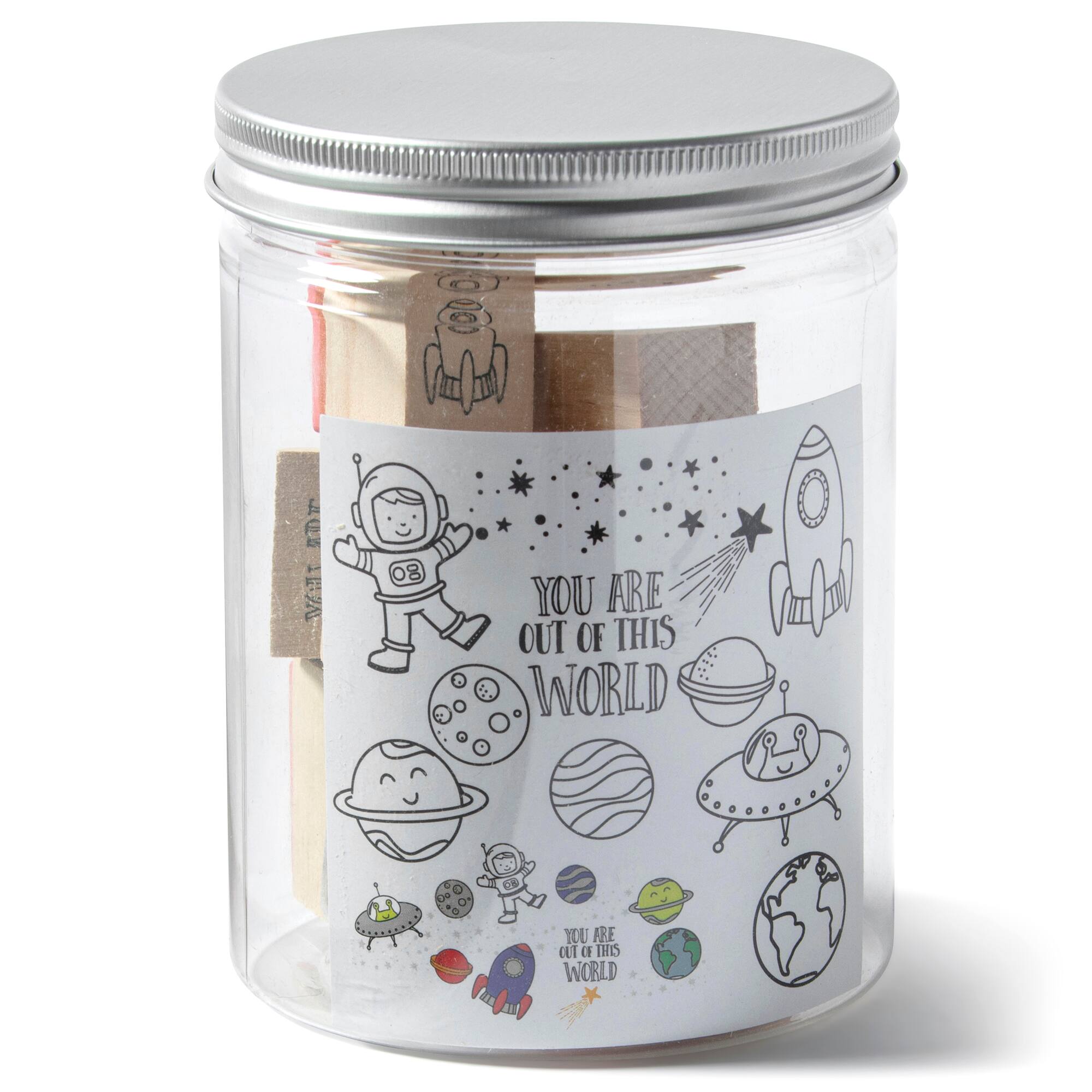Space Wood Stamp Jar Set by Recollections™